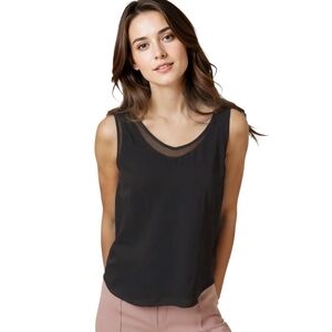 Nwt DEX Small Womens Sleeveless Top Mesh Detail Business Casual Tank